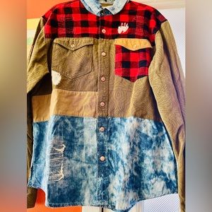 ALLSTON DISTRESSED DENIM SHACKET